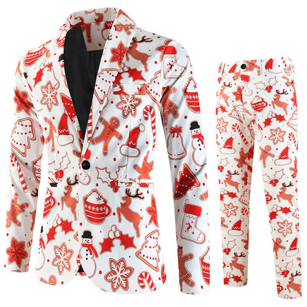 Men's Christmas Printed Suit #2TZ654 - Suits | Multicolour / M