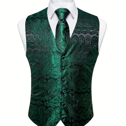 Men's Vest Tie Handkerchief Set #25061019 - Vests | Color4 / S