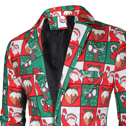 Men's Christmas Print Suit #2TZ37 - Suits | Multicolour / M