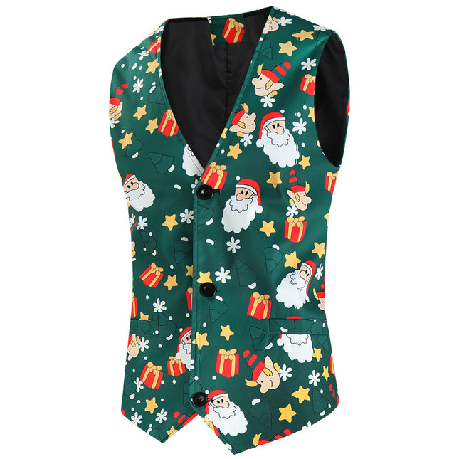 Men's Christmas Printed Vest Suit #2TZMK637 - Suits | Multicolour / M