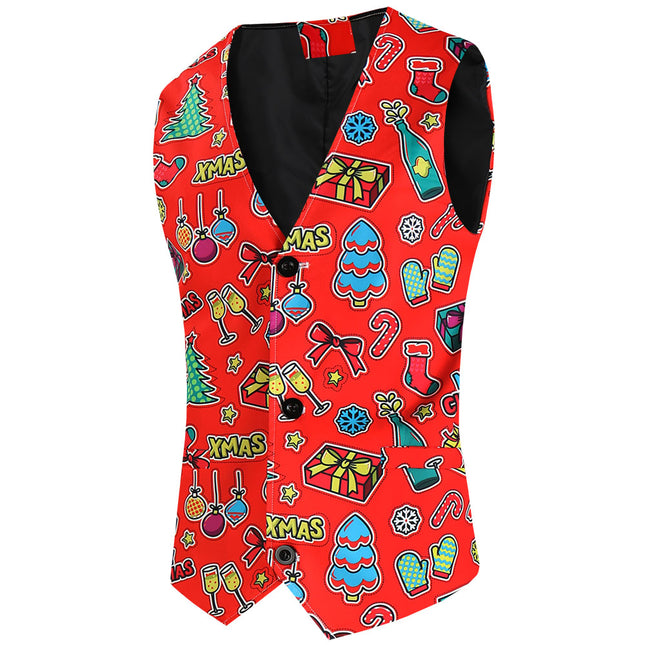 Men's Colorful Printed Vest Suit #2TZMK636 - Suits | Multicolour / M