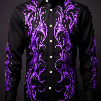 Men's Flame Print Shirt #25062186 - | Multicolour / M