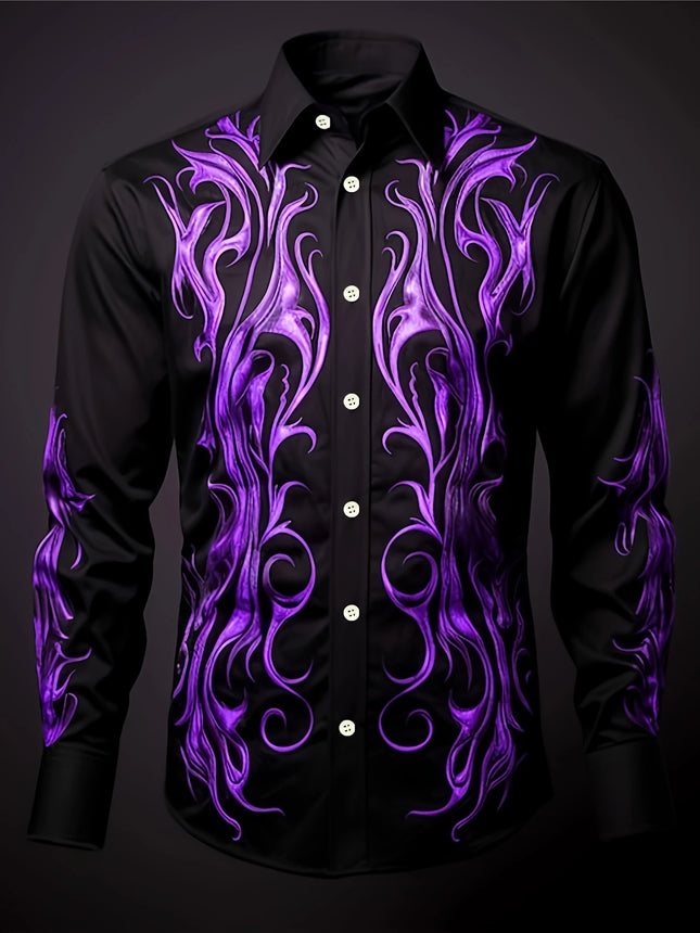 Men's Flame Print Shirt #25062186 - | Multicolour / M