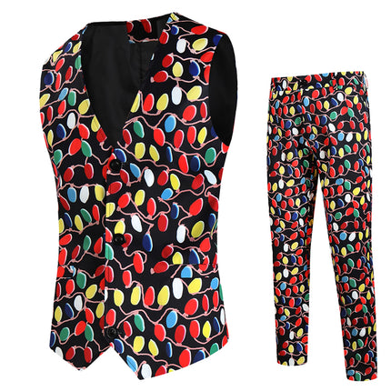 Men's Colorful Printed Vest Suit #2TZMK635 - Suits | Multicolour / M