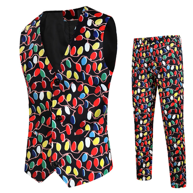 Men's Colorful Printed Vest Suit #2TZMK635 - Suits | Multicolour / M