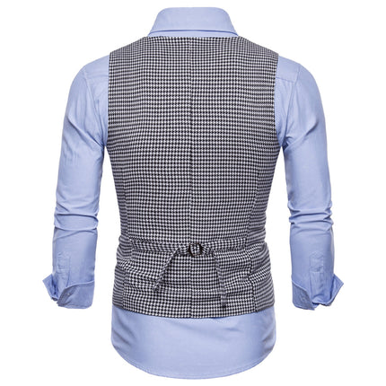 Men's Classic Houndstooth Vest #25061136 - Vests | Black / S