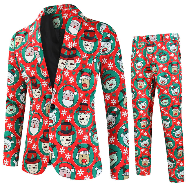 Men's Christmas Printed Suit #2TZ638 - Suits | Multicolour / M
