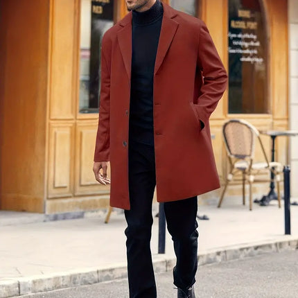 Men's Elegant Overcoat #25061025 - | Light Brown / S