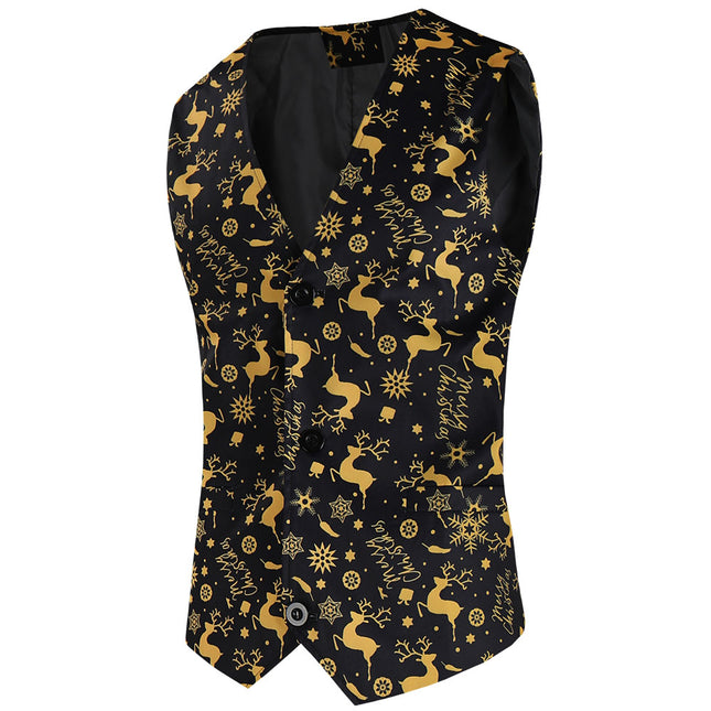 Men's Christmas Printed Vest Suit #2TZMK631 - Suits | Multicolour / M