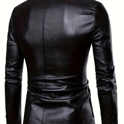 Men's Leather Jacket #25061245 - | Burgundy / 2XS