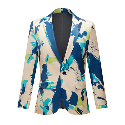 Men's Blue Print Blazer  #S8026