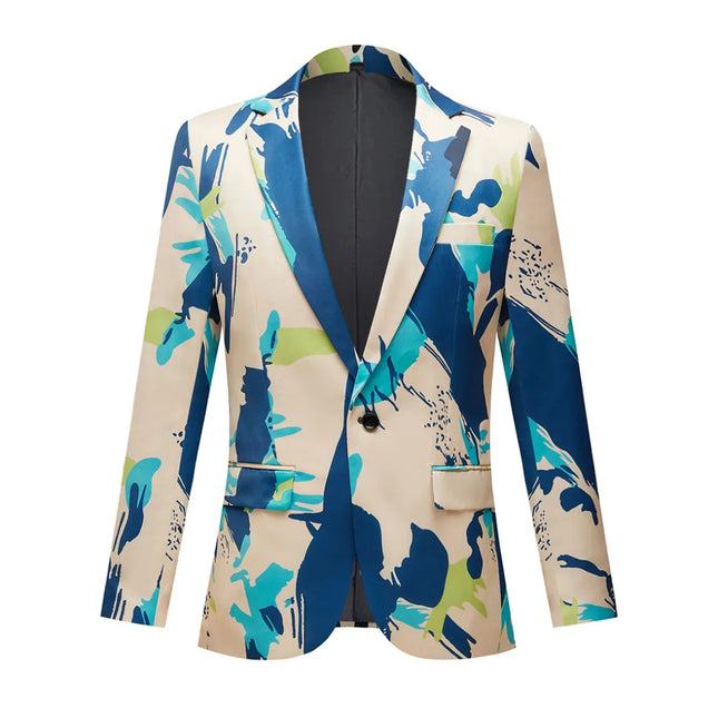 Men's Blue Print Blazer  #S8026