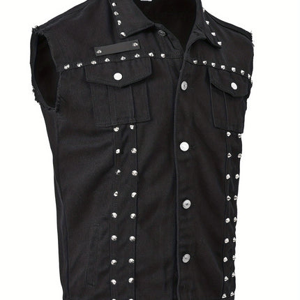 Men’s Denim Rivet Vest #25625013 - Vests | Black / S