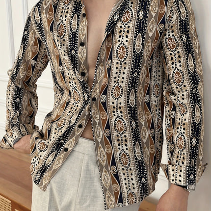 Men's Retro Ethnic Shirt #25630033 - | Multicolour / S