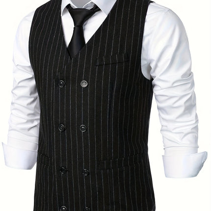 Men's Striped Vest #25060705 - Vests | Black / S