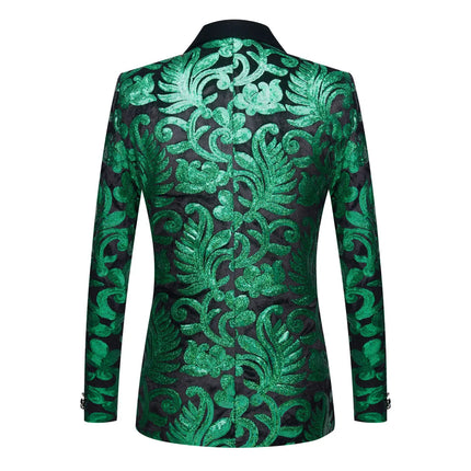 Men's Multicolor Velvet Sequins Tuxedo  #S8053