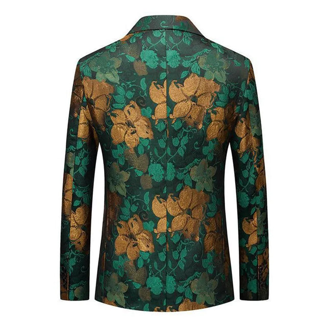 Men's Flower Jacquard Blazer #S8301 - Blazers | Multicolour / XS
