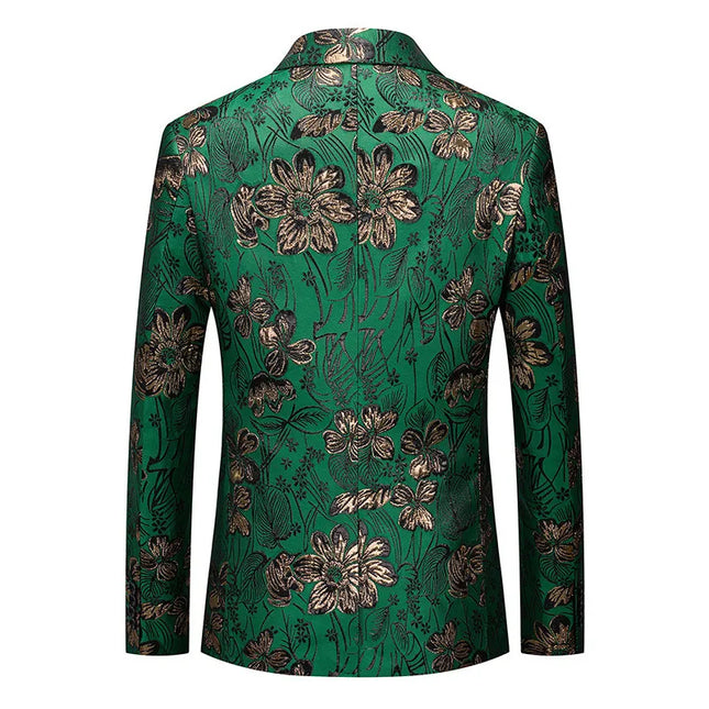 Men's Emerald Floral Jacquard Blazer  #S8512