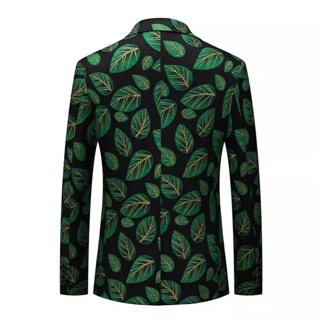 Men's Leaf Pattern Jacquard Blazer  #S8516
