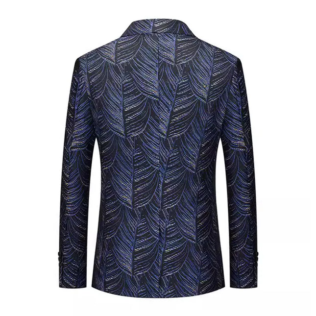 Men's Leaf Vein Pattern Blazer  #S8517