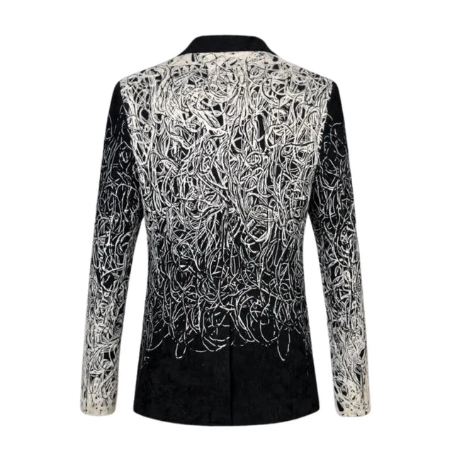 Men's Abstract Curves Blazer  #S8172