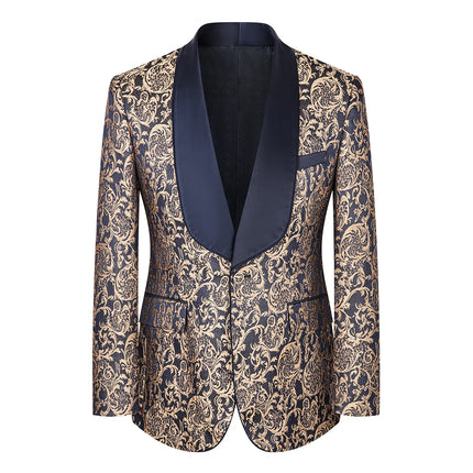 Men's 3 Piece Luxurious Jacquard Suit #S8586 - Suits | Green / XS