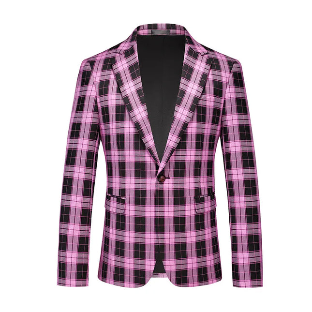Men's Vibrant Checkered Blazer  #S8533