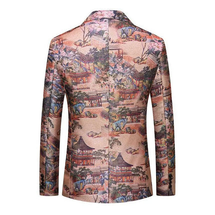 Men's Retro Printing Blazer  #S8302