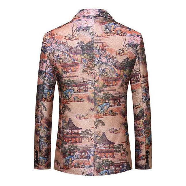 Men's Retro Printing Blazer  #S8302