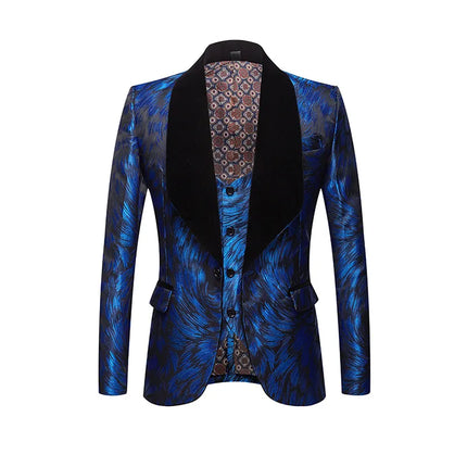 Men's Multicolor Textured 3-Piece Suit  #S8504-3