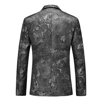 Men's Tailored Multicolor Slim Fit Blazer #S8316 - Blazers | Black / XS