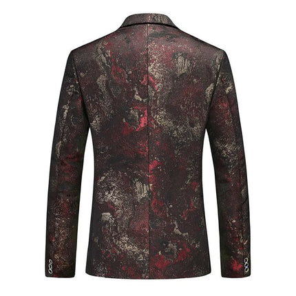 Men's Tailored Multicolor Slim Fit Blazer #S8316 - Blazers | Black / XS
