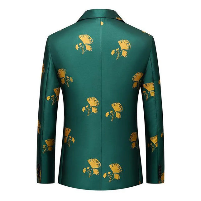 Men's Ginkgo Leaf Blazer #S8304 - Blazers | Green / XS