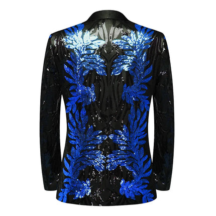 Men's Sequin Leaves Embroidery Suit  #S8326