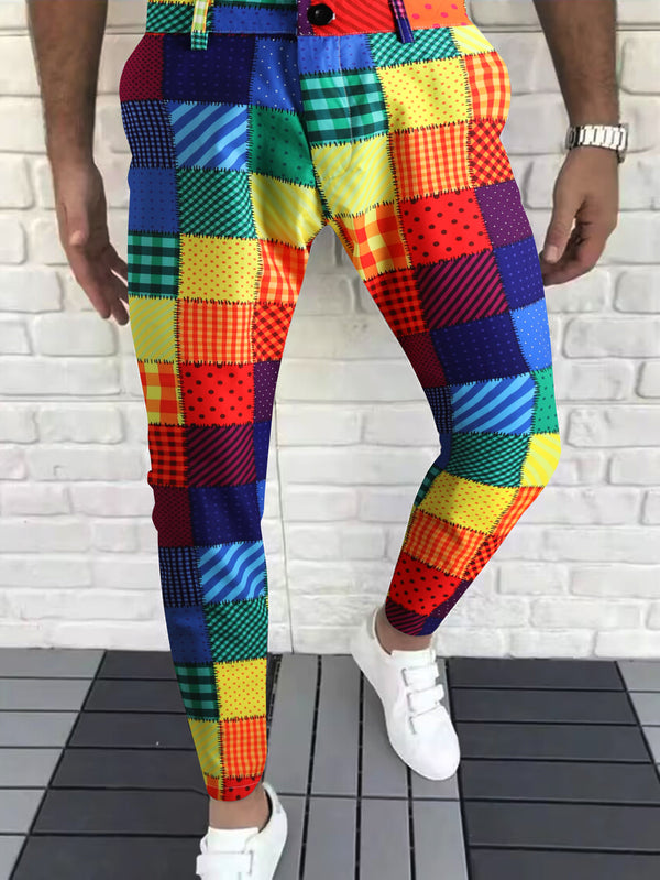 Regenbogen-Mehrfarbige Freizeithose