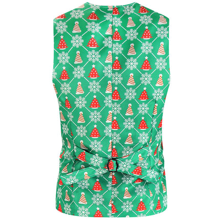 Men's Christmas Print Vest #MJ623 - Suits | Multicolour / M