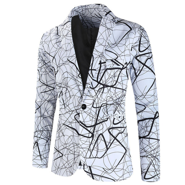 Men's Linear Print Blazer #X199