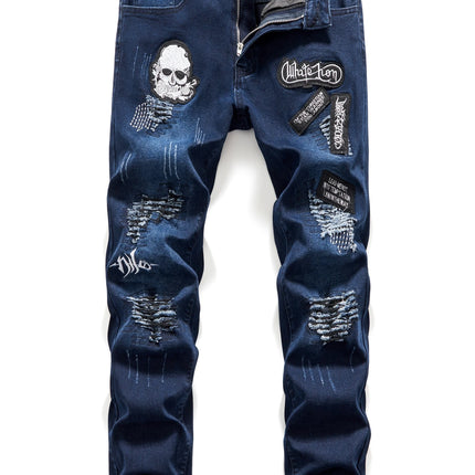 Men's Embroidered Jeans #25062184 - | Blue / S