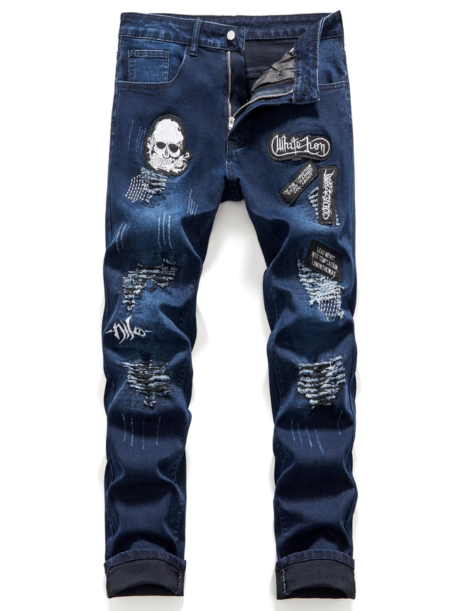 Men's Embroidered Jeans #25062184 - | Blue / S