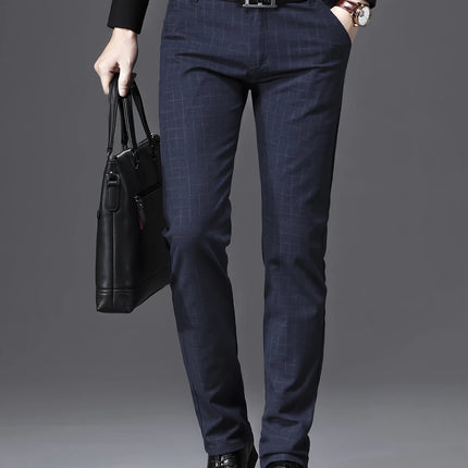Men's Slim Fit Plaid Pants #25627024 - Pants | Blue / 28