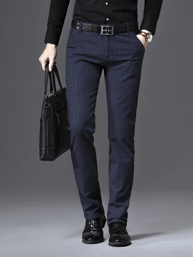 Men's Slim Fit Plaid Pants #25627024 - Pants | Blue / 28