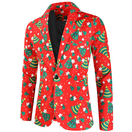 Men's Christmas Print Blazer #X640 - Blazers | Multicolour / M