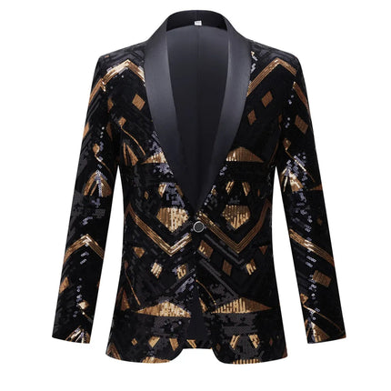 Men's Color Block Sequins Tuxedo  #S8030