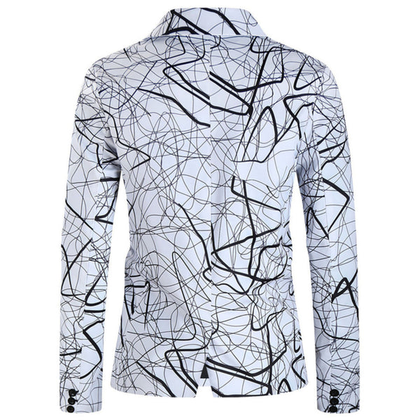 Men's Linear Print Blazer #X199