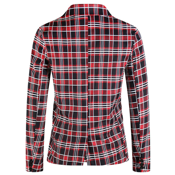 Men's Elegant Plaid Blazer #X6203