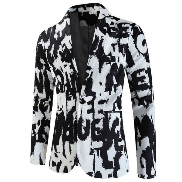 Men's Artistic Print Blazer #X335