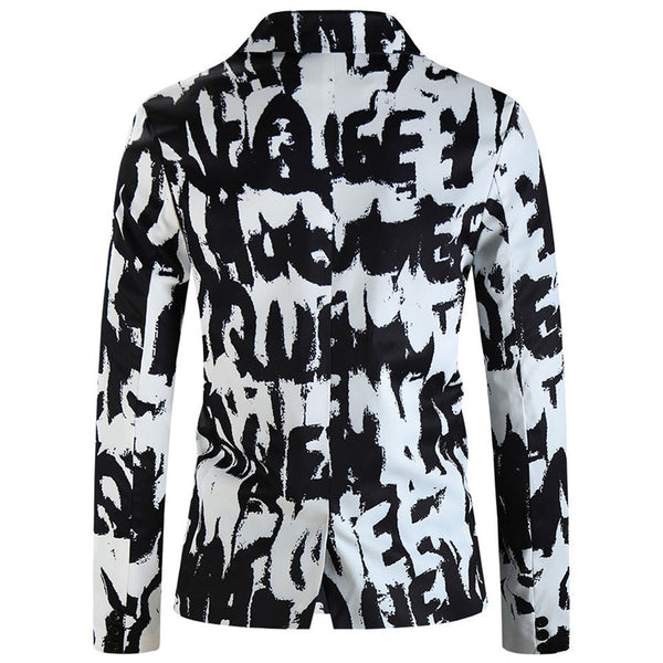 Men's Artistic Print Blazer #X335