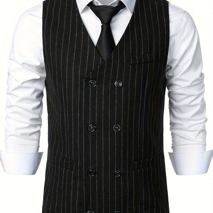Men's Striped Vest #25060705 - Vests | Black / S