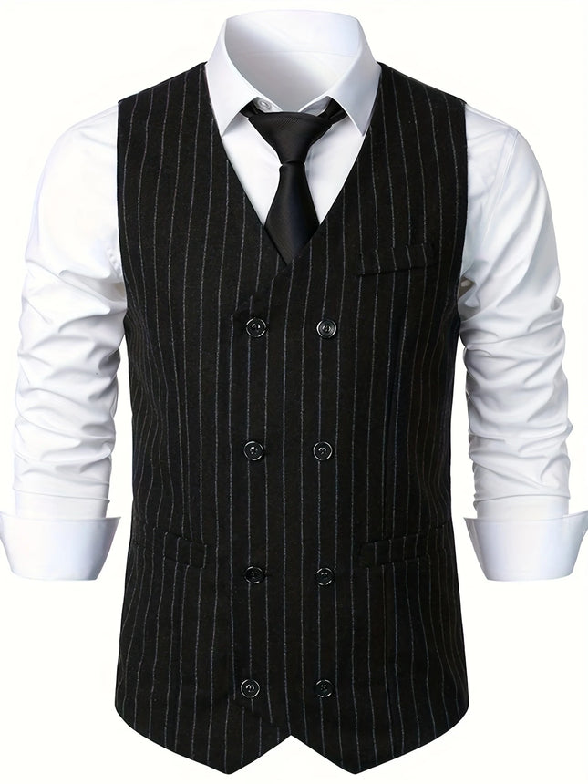 Men's Striped Vest #25060705 - Vests | Black / S