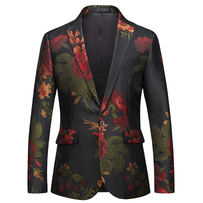 Men's Floral Print Blazer #S8037 - Blazers | Multicolour / XS